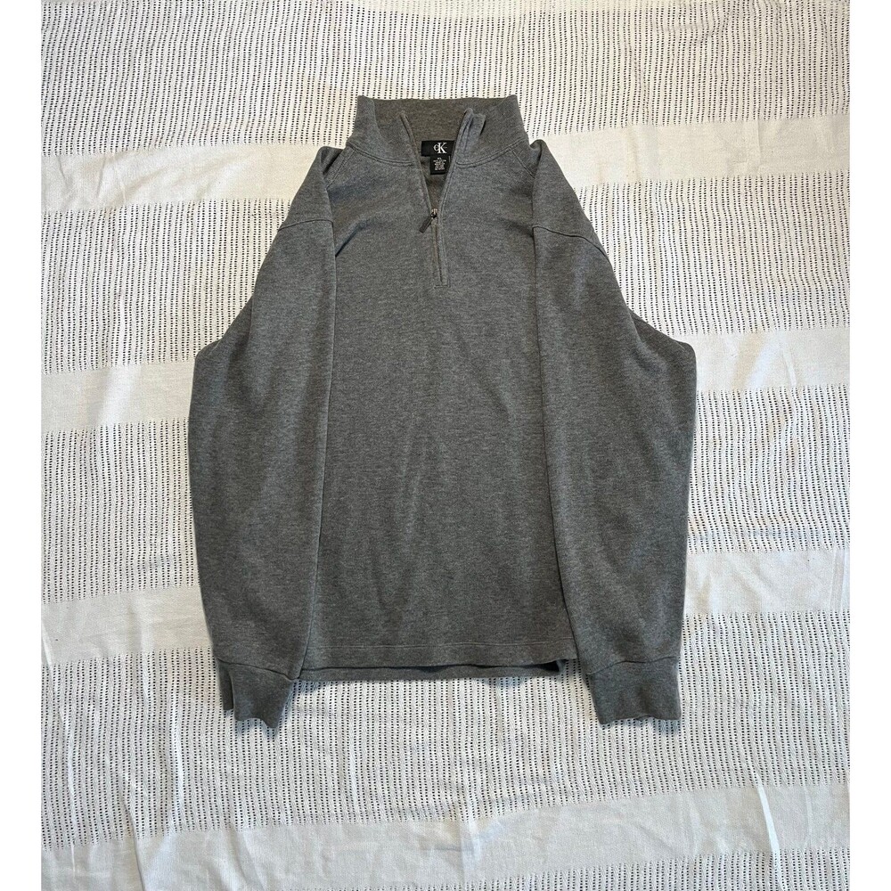 Calvin Klein Grey 1/4 Zip Pullover Sweatshirt
